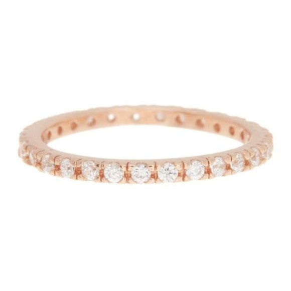 Adornia Jewelry - 14K Rose Gold SwarovskiCrystal Eternity Band